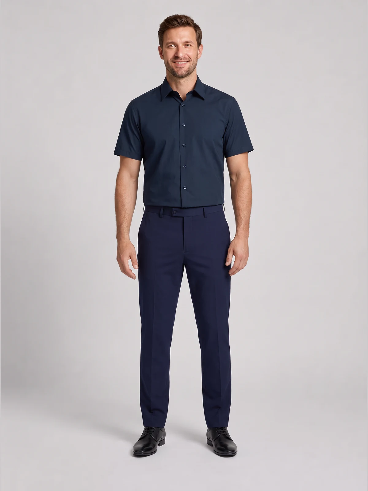 Mens Siena Slim Fit Flat Front Pant (Regular) – front view