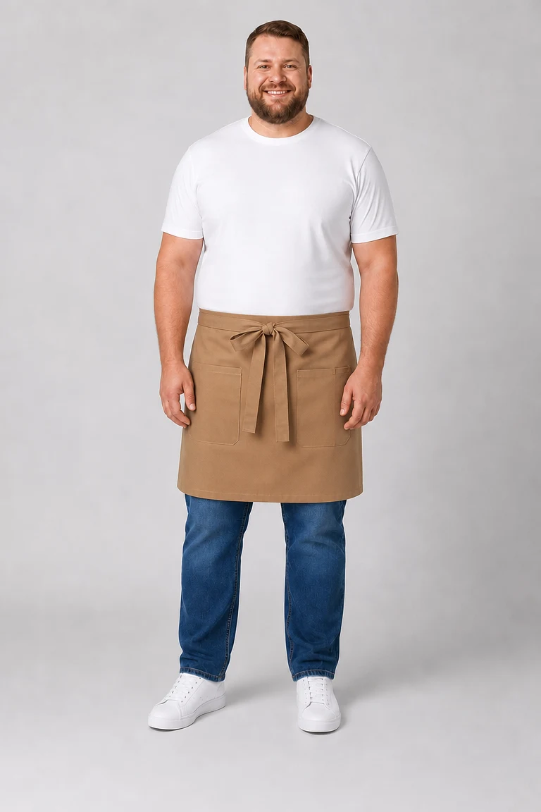 Capri Waist Apron in Khaki – front view