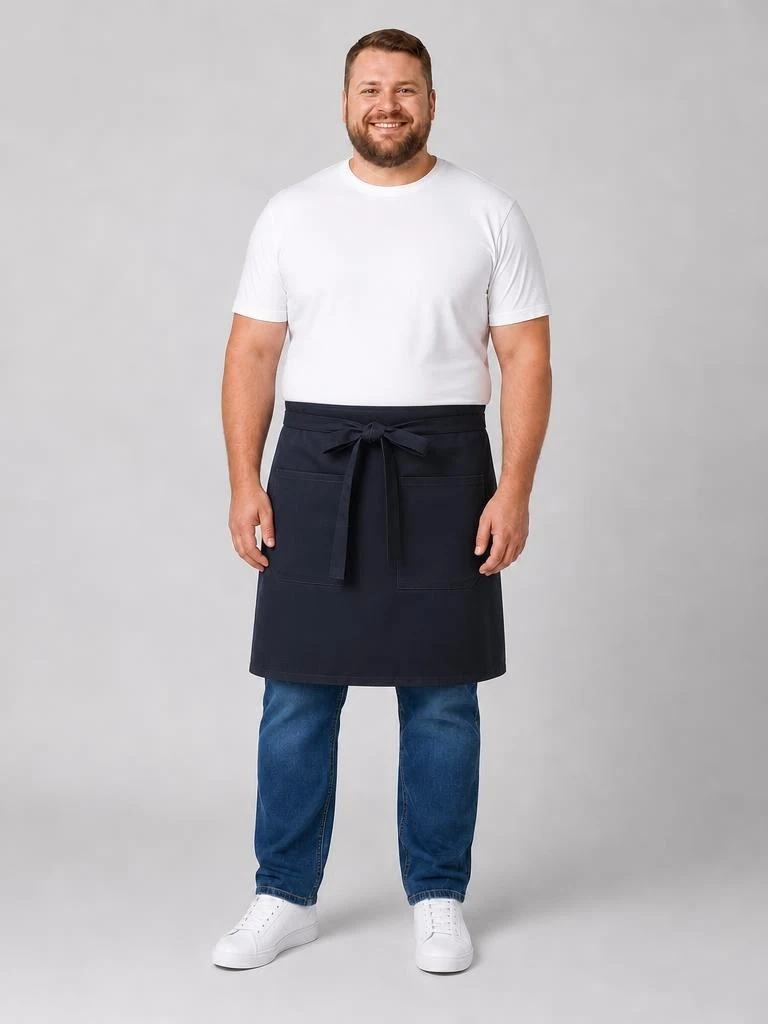 Capri Waist Apron in Navy – front view
