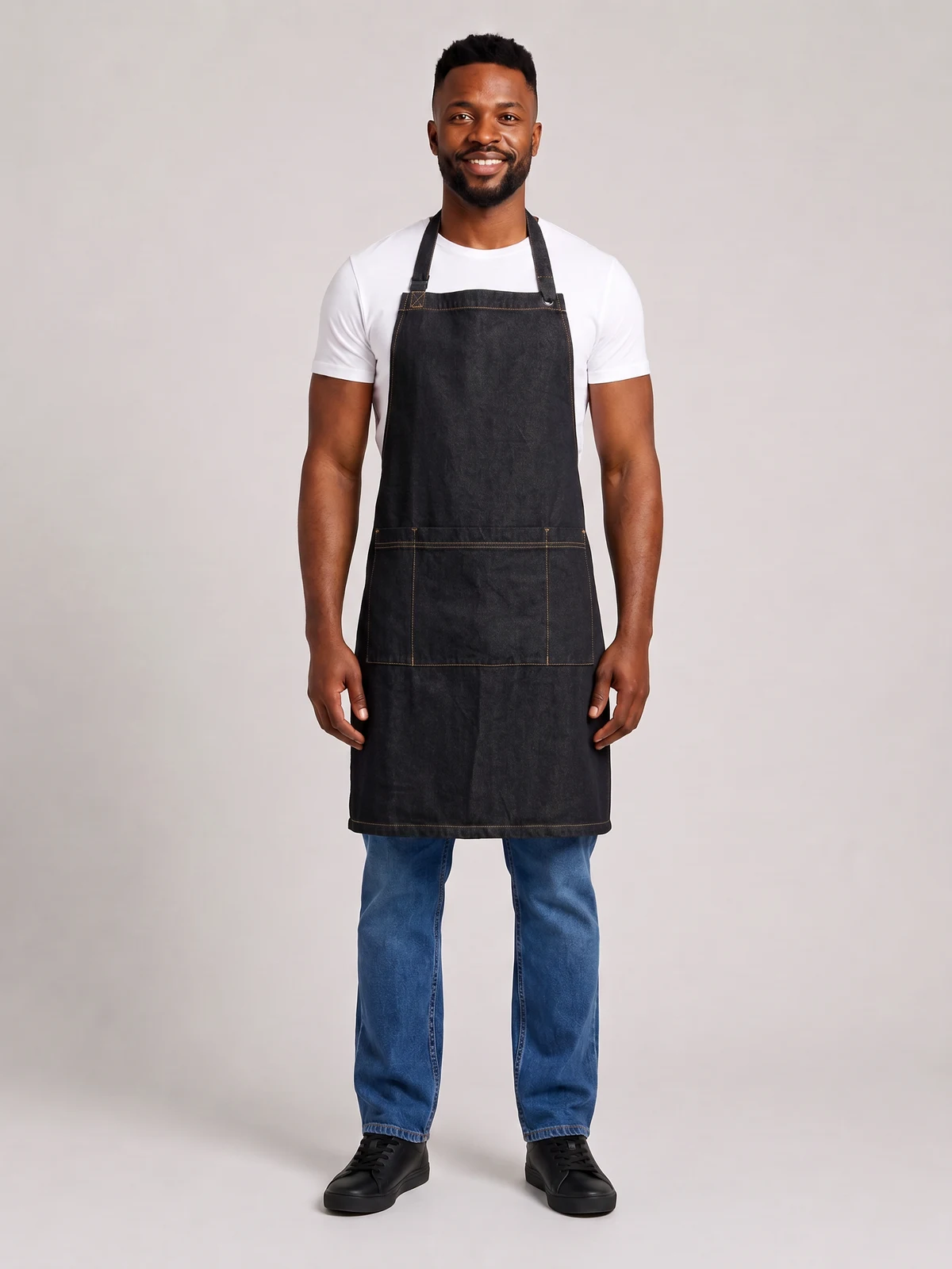Clout Apron in Black – front view