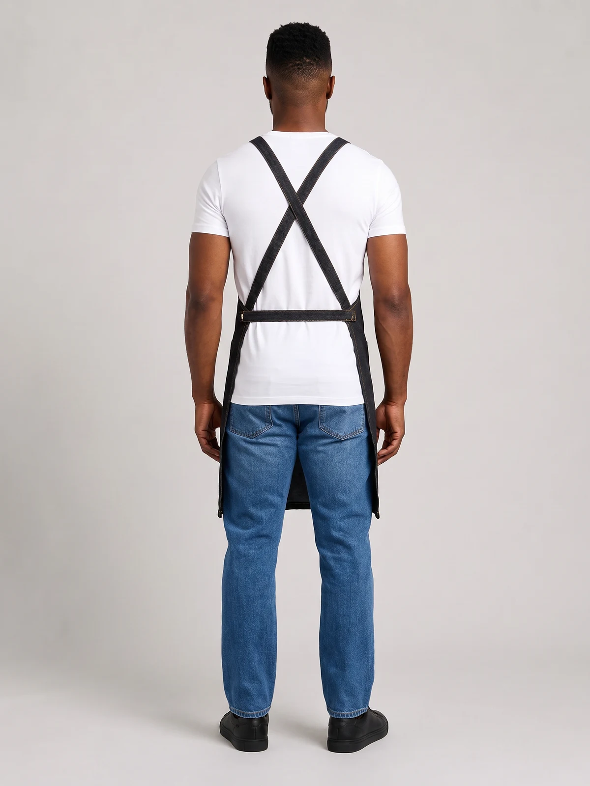 Clout Apron in Black – back view