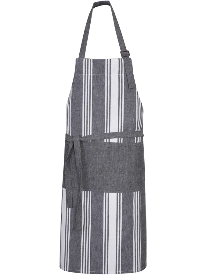 Unisex Salt Bib Apron in Charcoal/White – front view