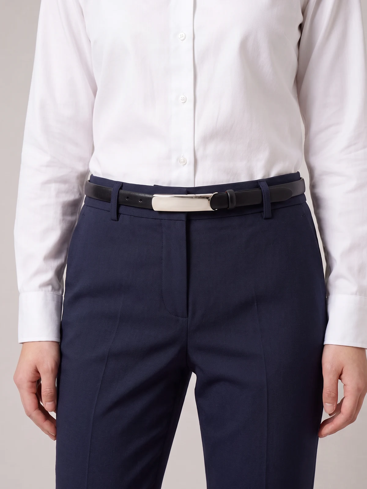 Women's Slimline Belt in Black – front view