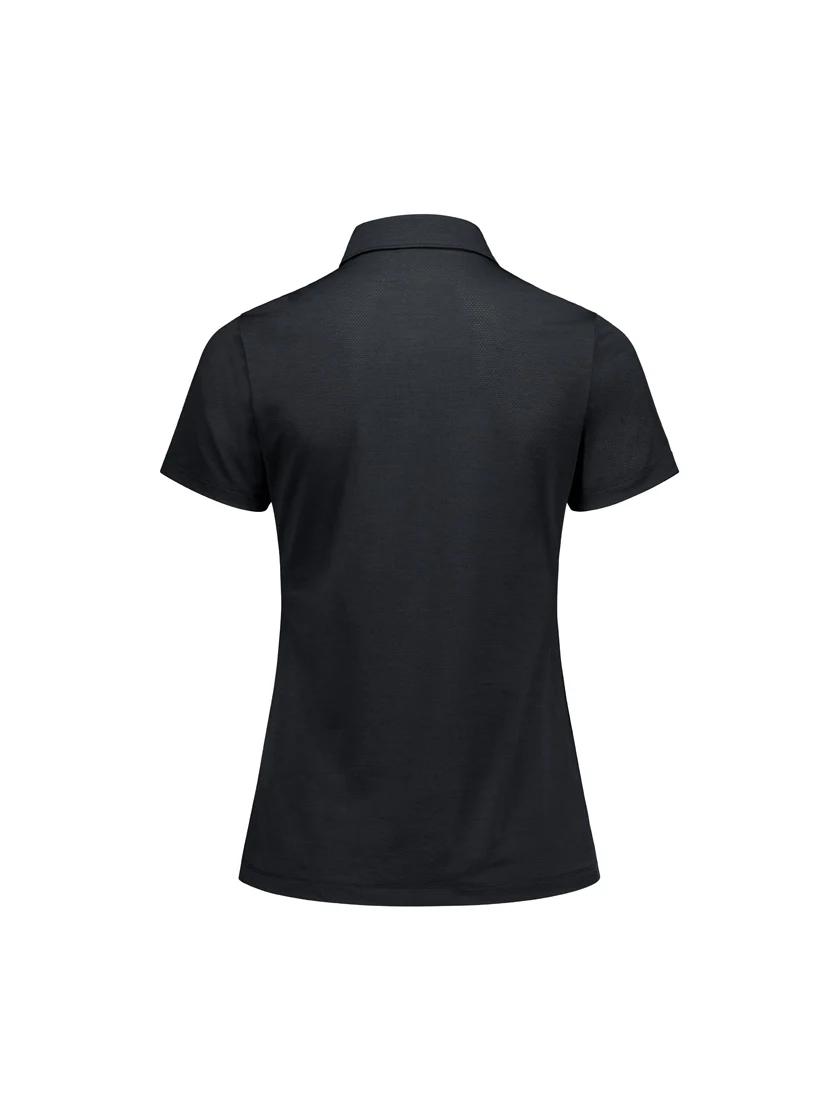 Phoenix Women's Short Sleeve Polo in Black – back view