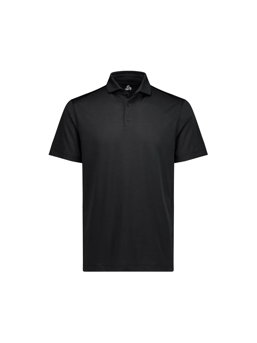 Men's Phoenix Short Sleeve Polo in Black – front view