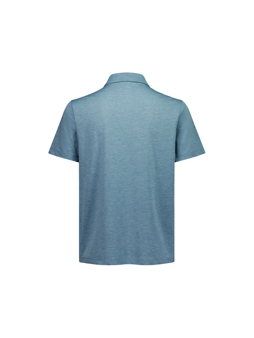 Men's Phoenix Short Sleeve Polo in Ocean Marle – back view