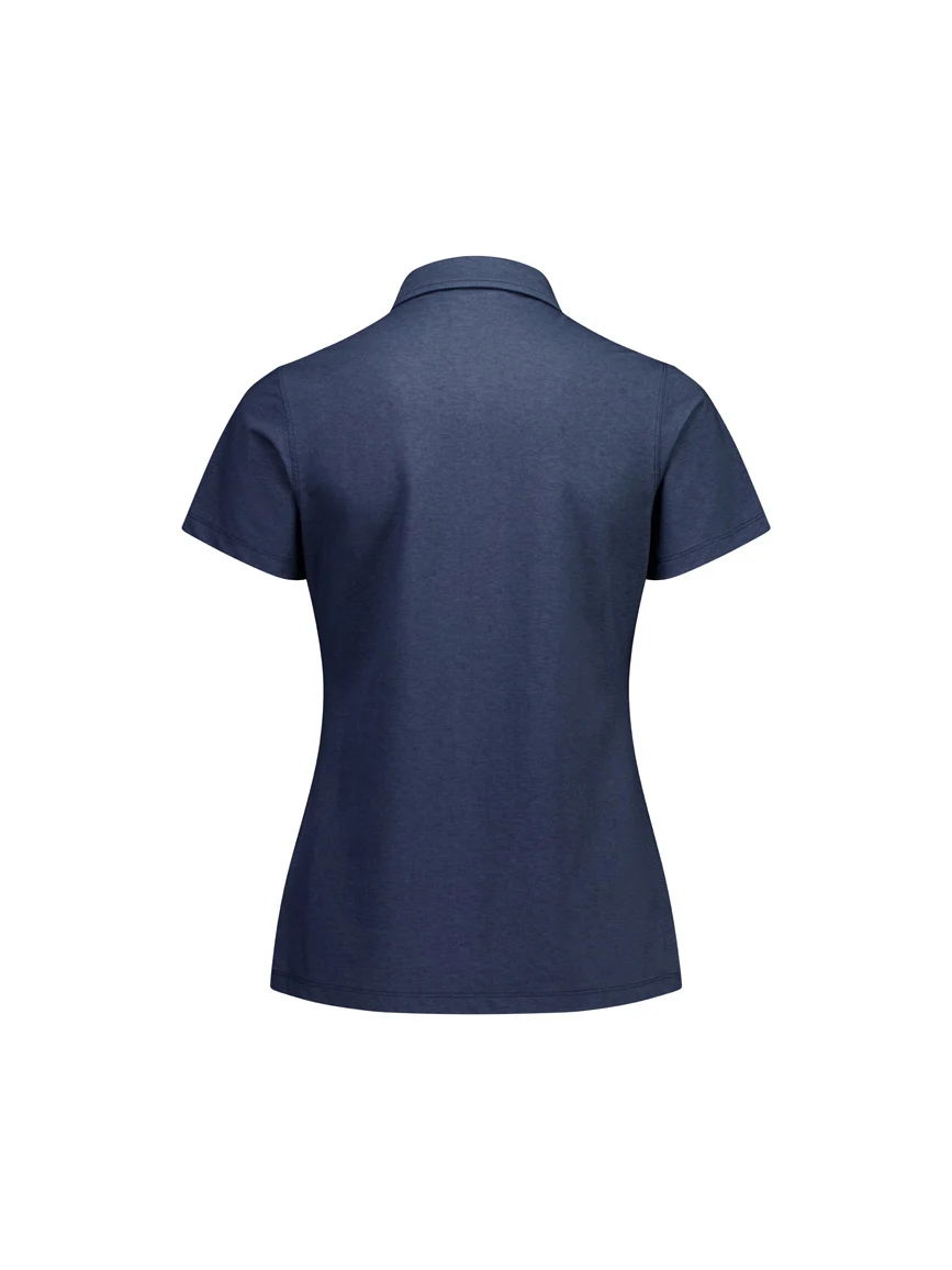 Women's Venture Short Sleeve Polo in Denim Blue – back view