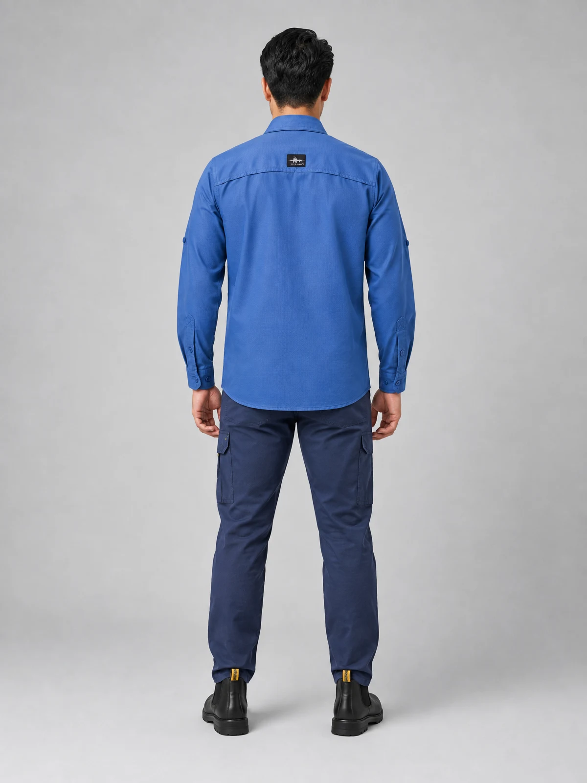 Stretch Cotton Drill Cargo Pants – back view