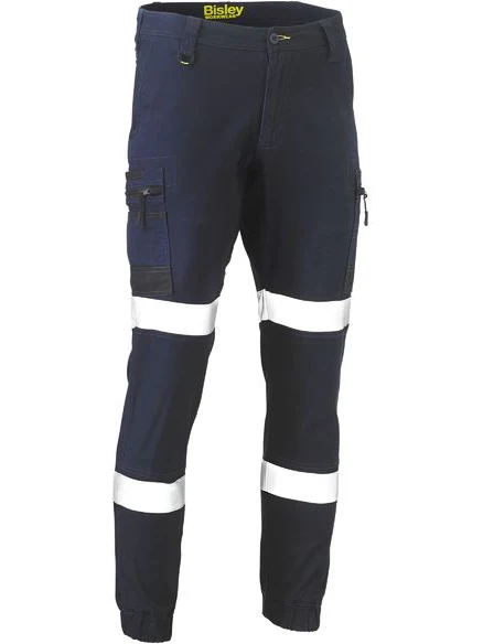 Flx And Move™ Taped Stretch Cargo Cuffed Pants in Navy – front view