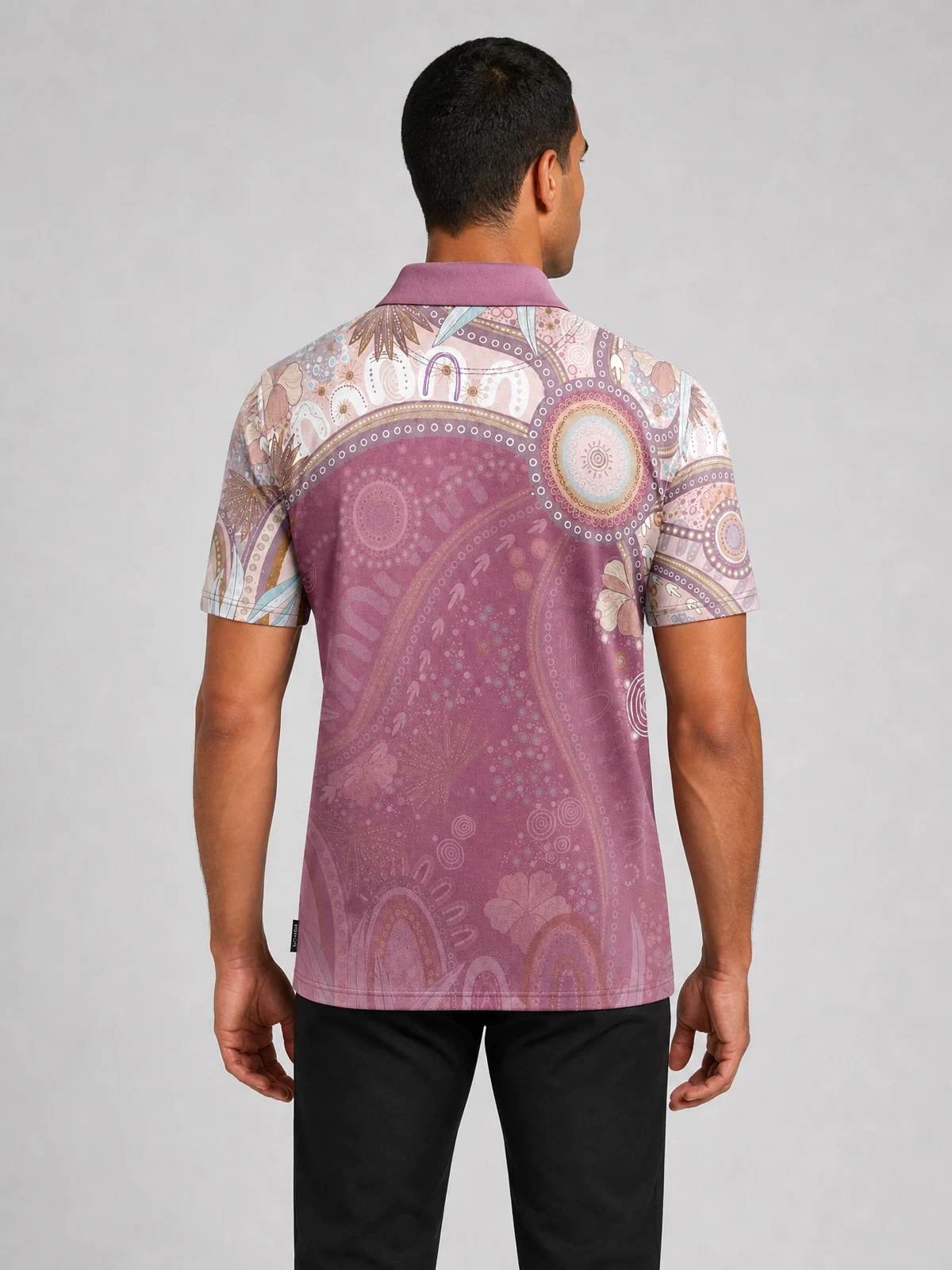 A Bright Future Essence Polo Shirt in Pink – back view