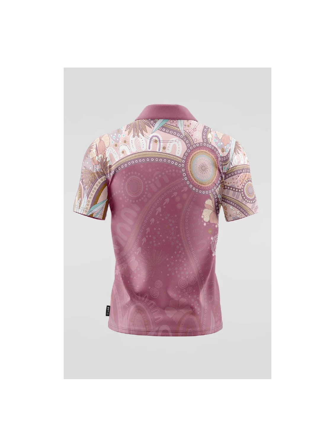 Unisex -A Bright Future Essence Polo Shirt in Pink – back view