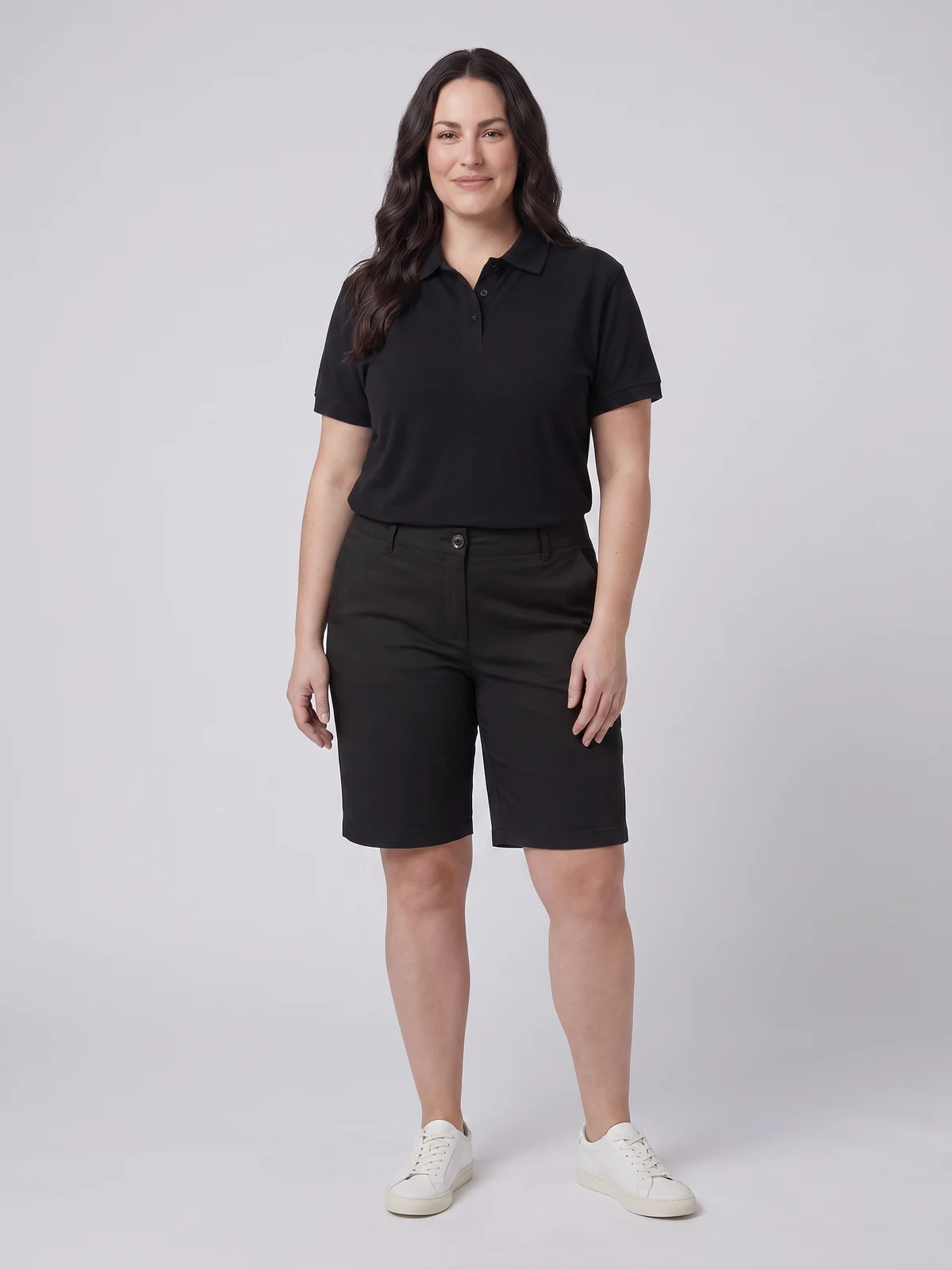 Lawson Ladies Chino Short in Black – front view