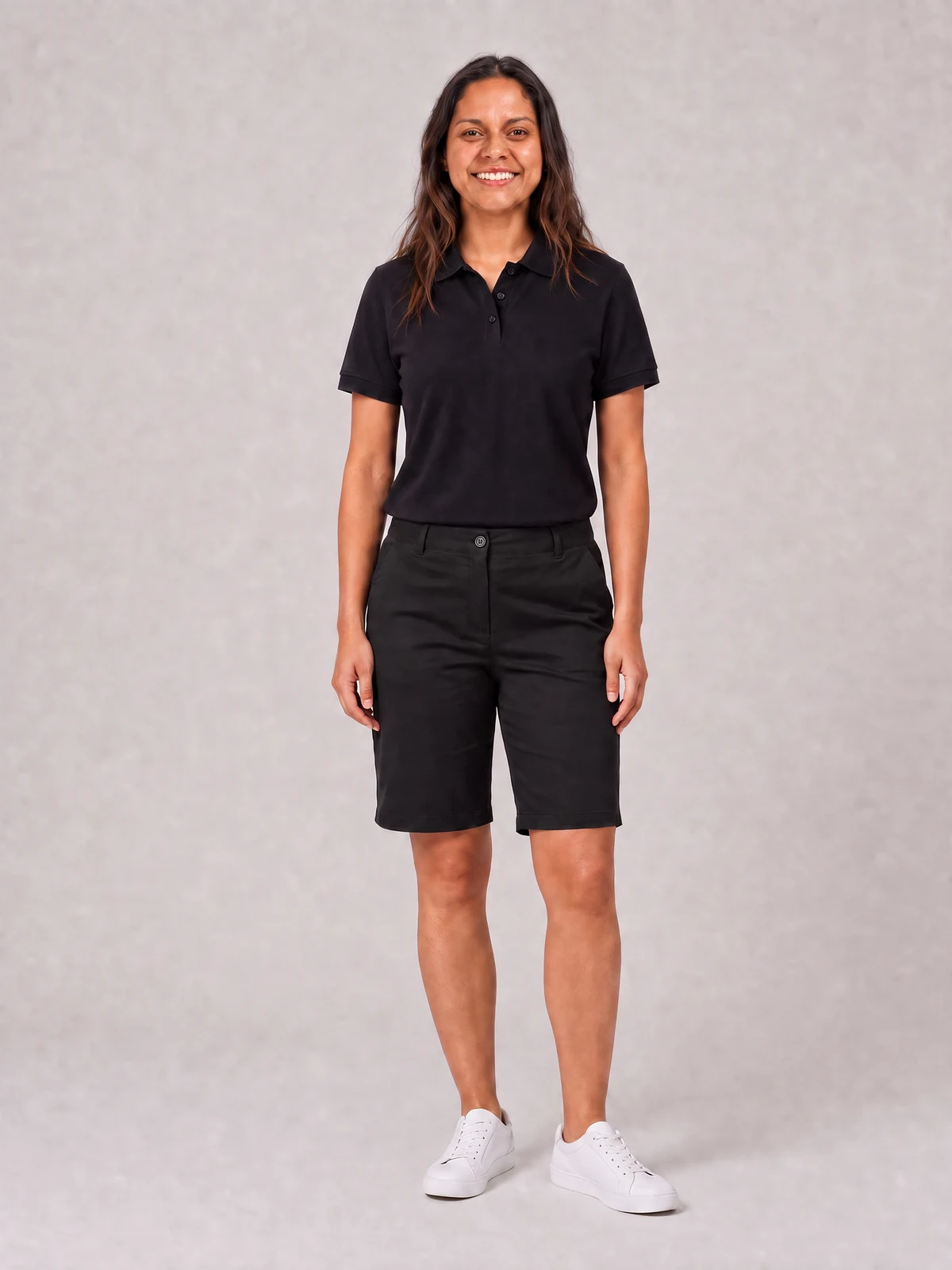 Lawson Ladies Chino Short in Black – front view