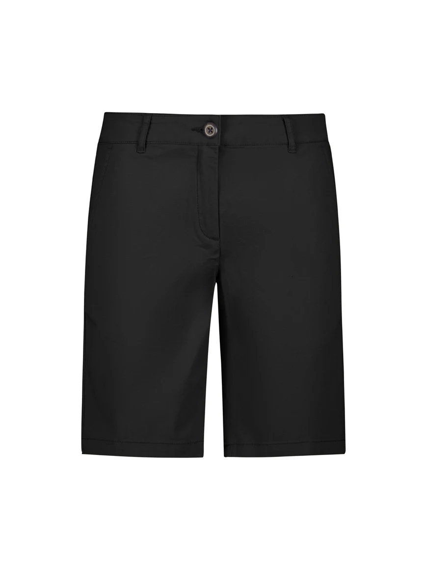 Lawson Ladies Chino Short in Black – front view