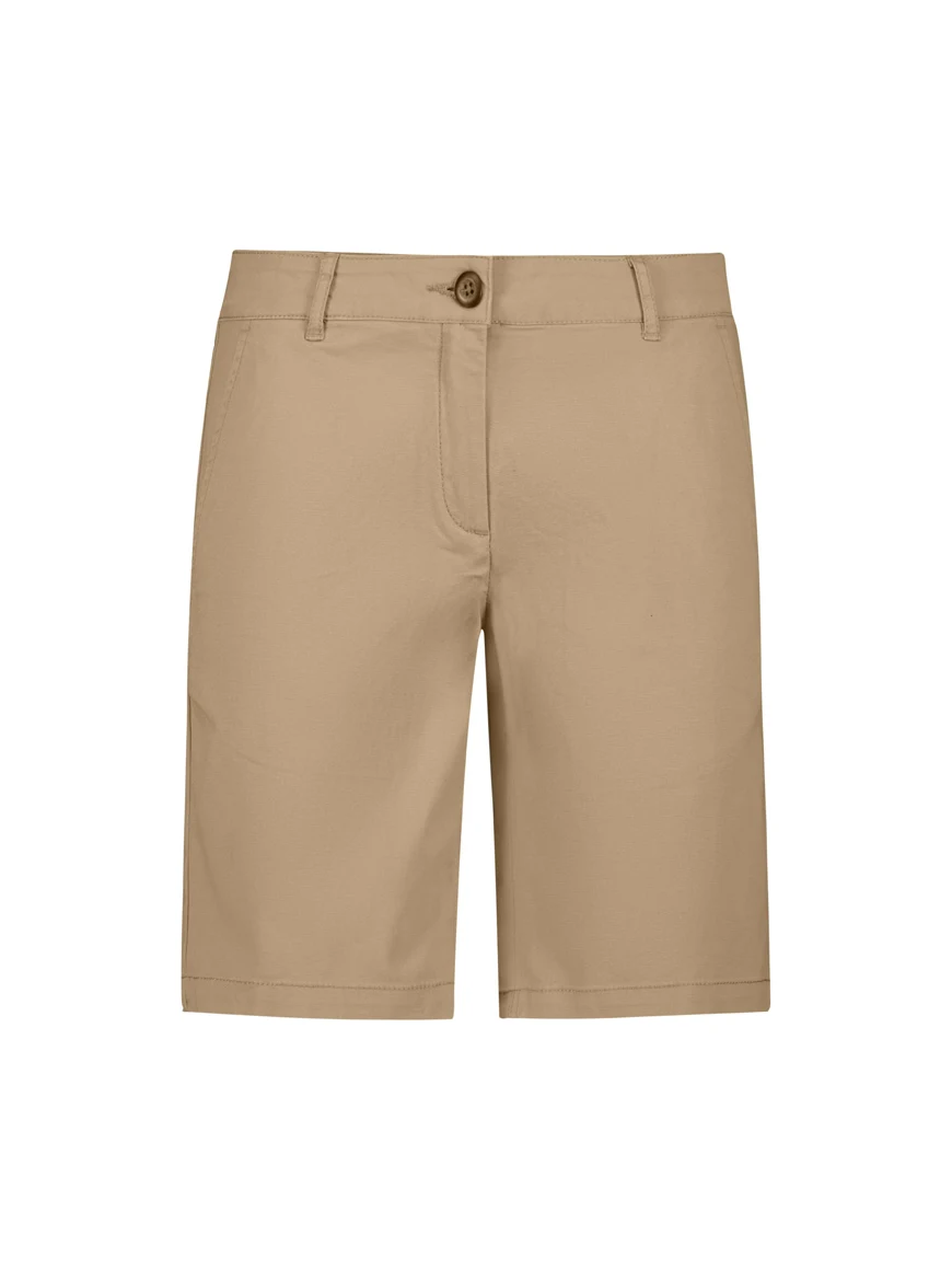 Lawson Ladies Chino Short in Dark Stone – front view