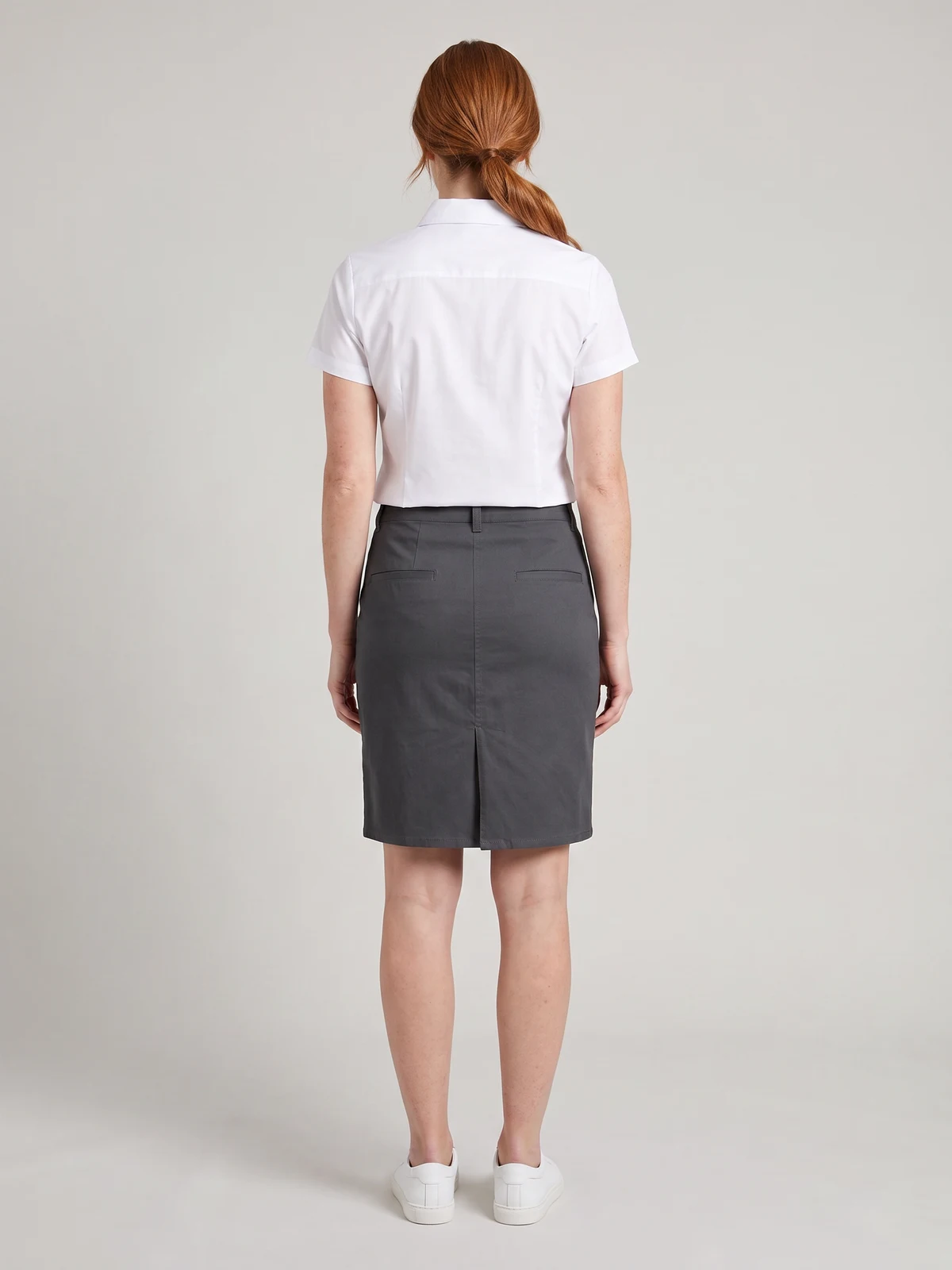 Lawson Ladies Chino Skirt in Grey – back view