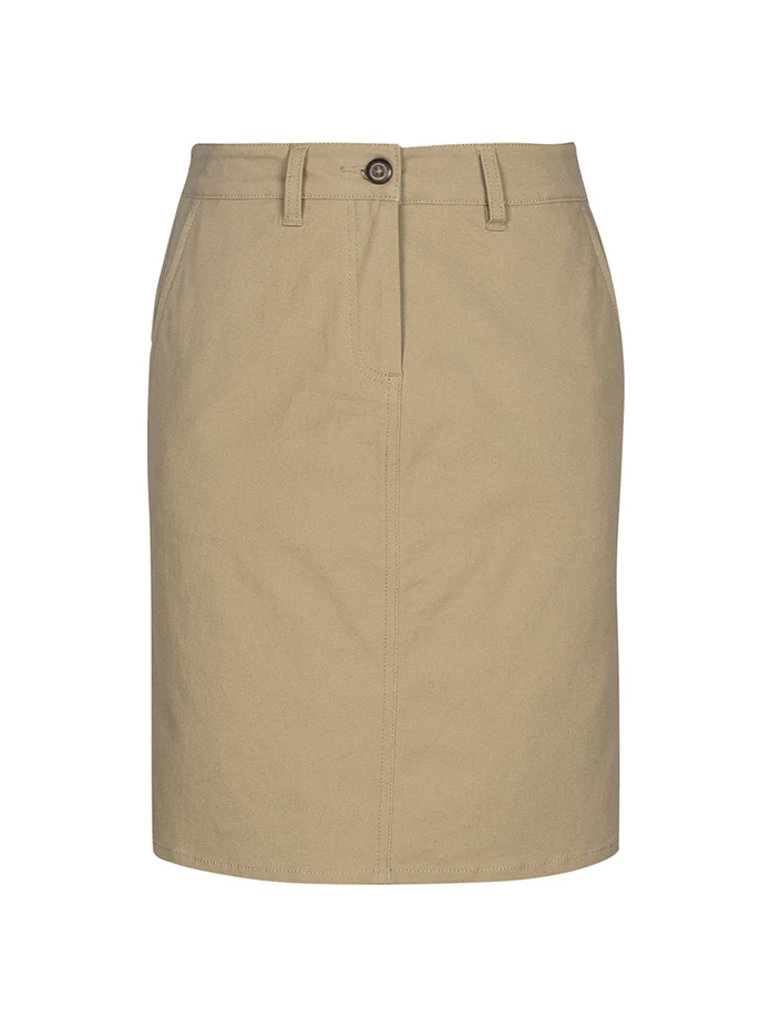 Lawson Ladies Chino Skirt in Dark Stone – front view