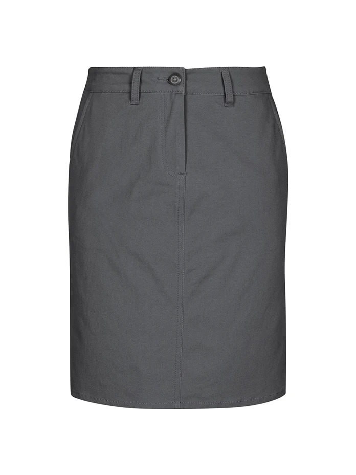 Lawson Ladies Chino Skirt in Grey – front view