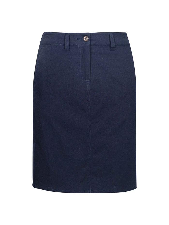 Lawson Ladies Chino Skirt in Navy – front view