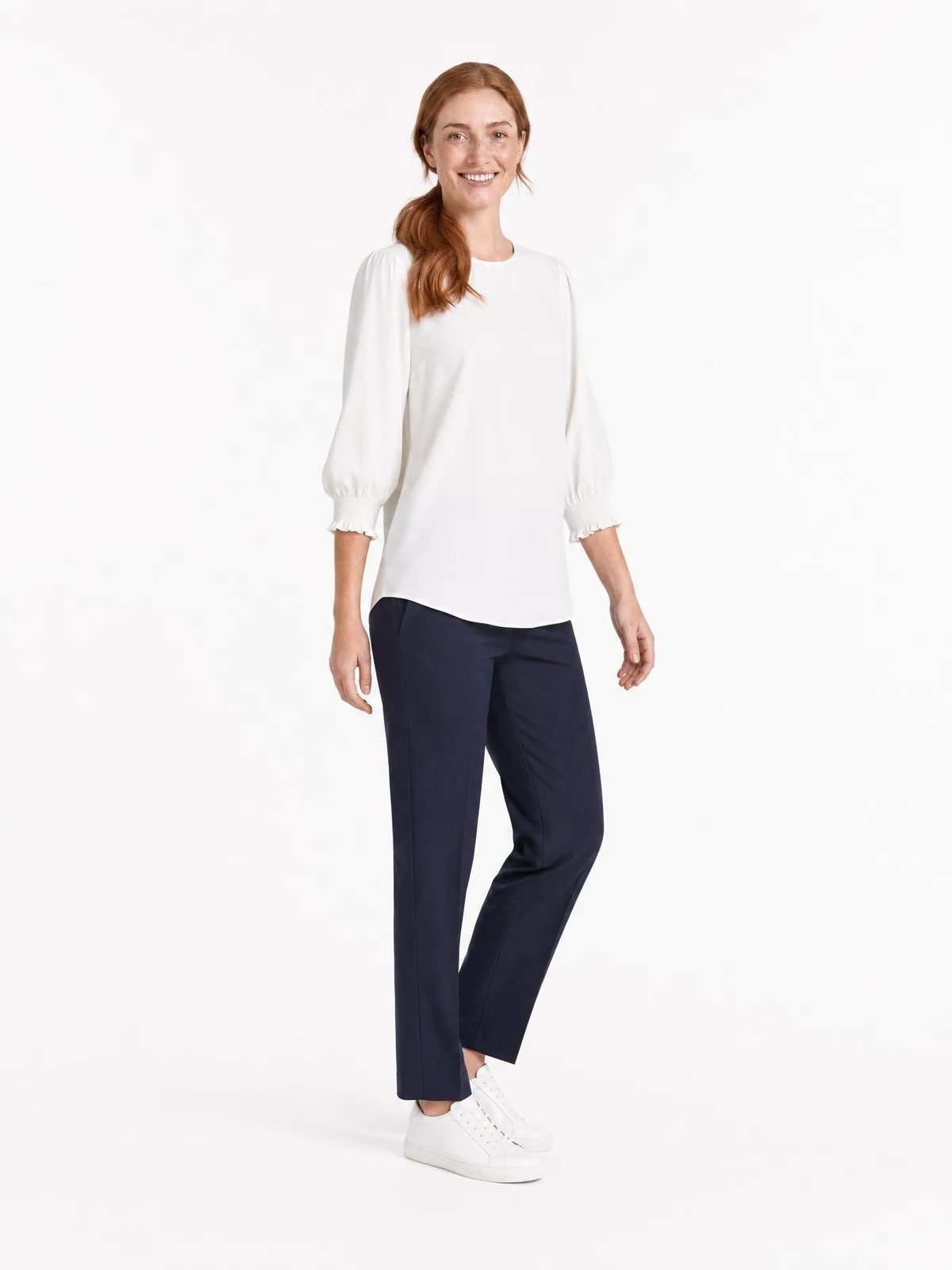 Ladies Bella Pant in Navy – side view