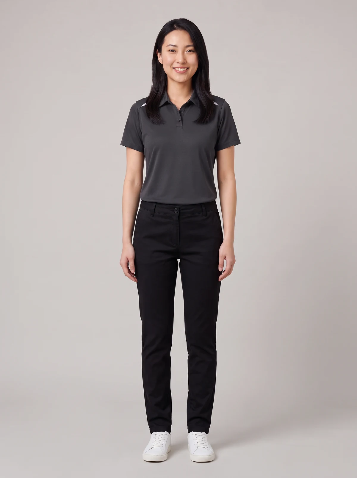 Ladies Lawson Chino Pant in Black – front view