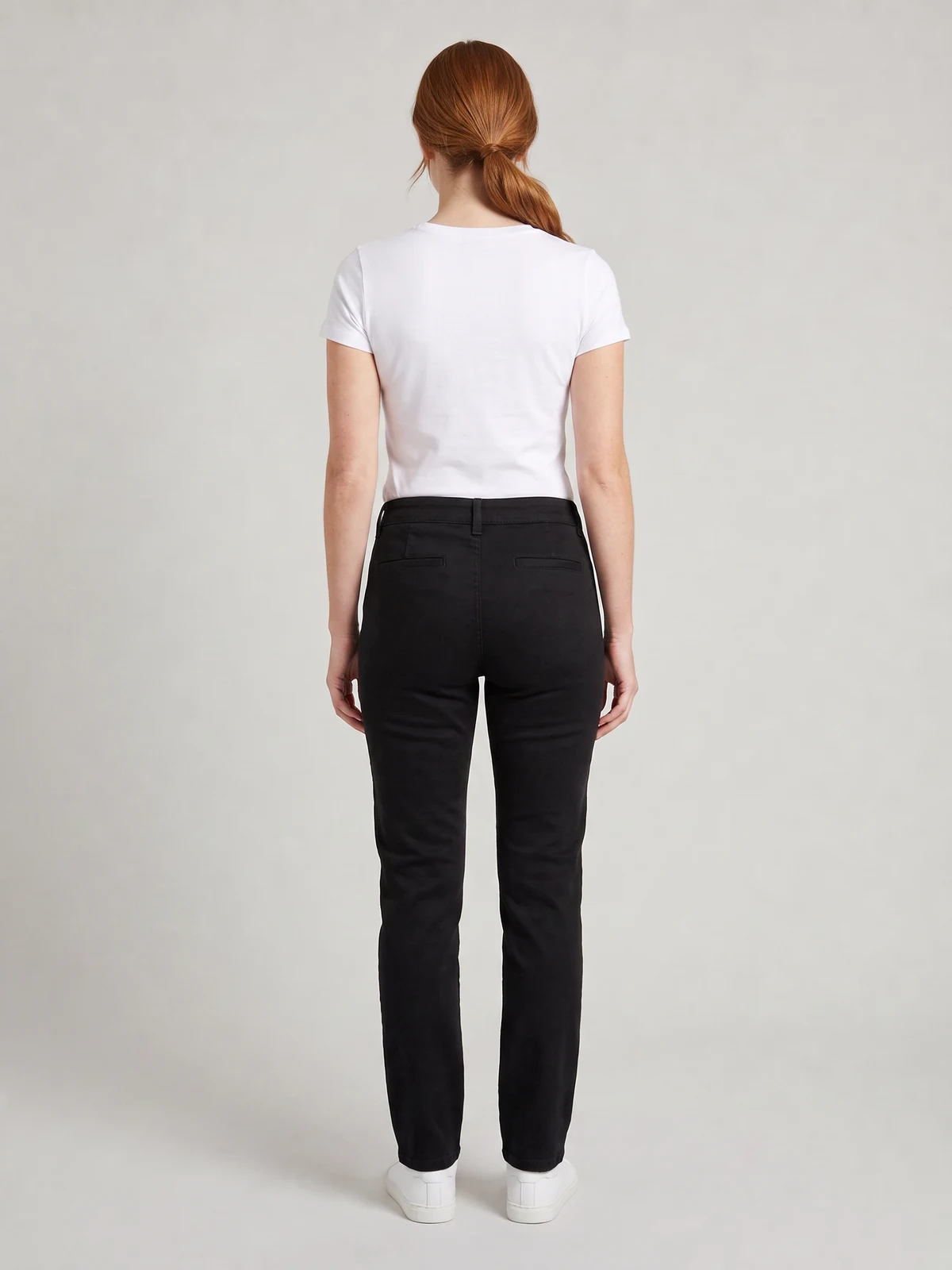 Ladies Lawson Chino Pant in Black – back view