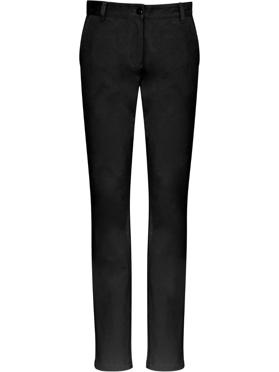 Ladies Lawson Chino Pant in Black – front view