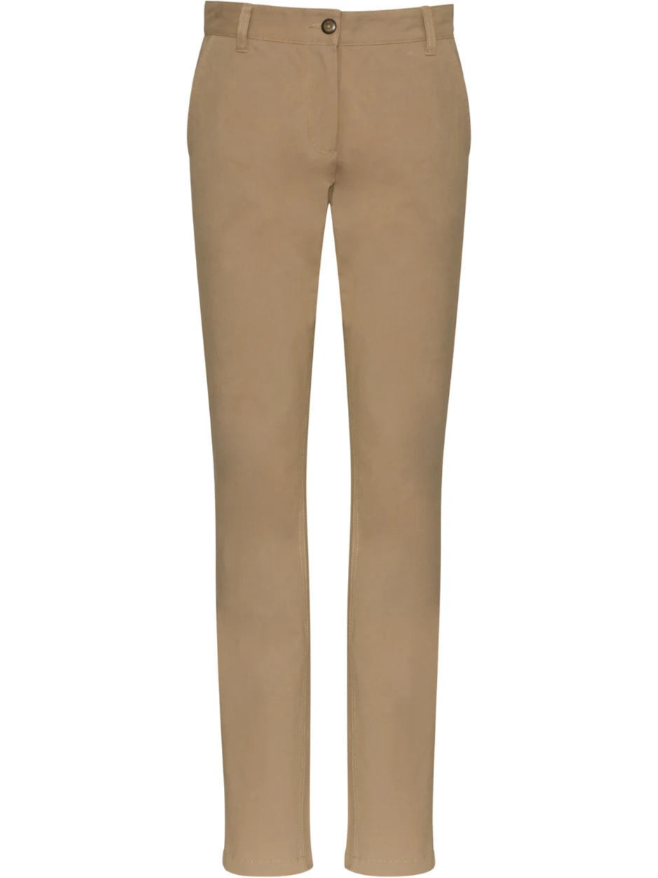 Ladies Lawson Chino Pant in Dark Stone – front view