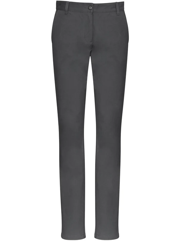 Ladies Lawson Chino Pant in Grey – front view