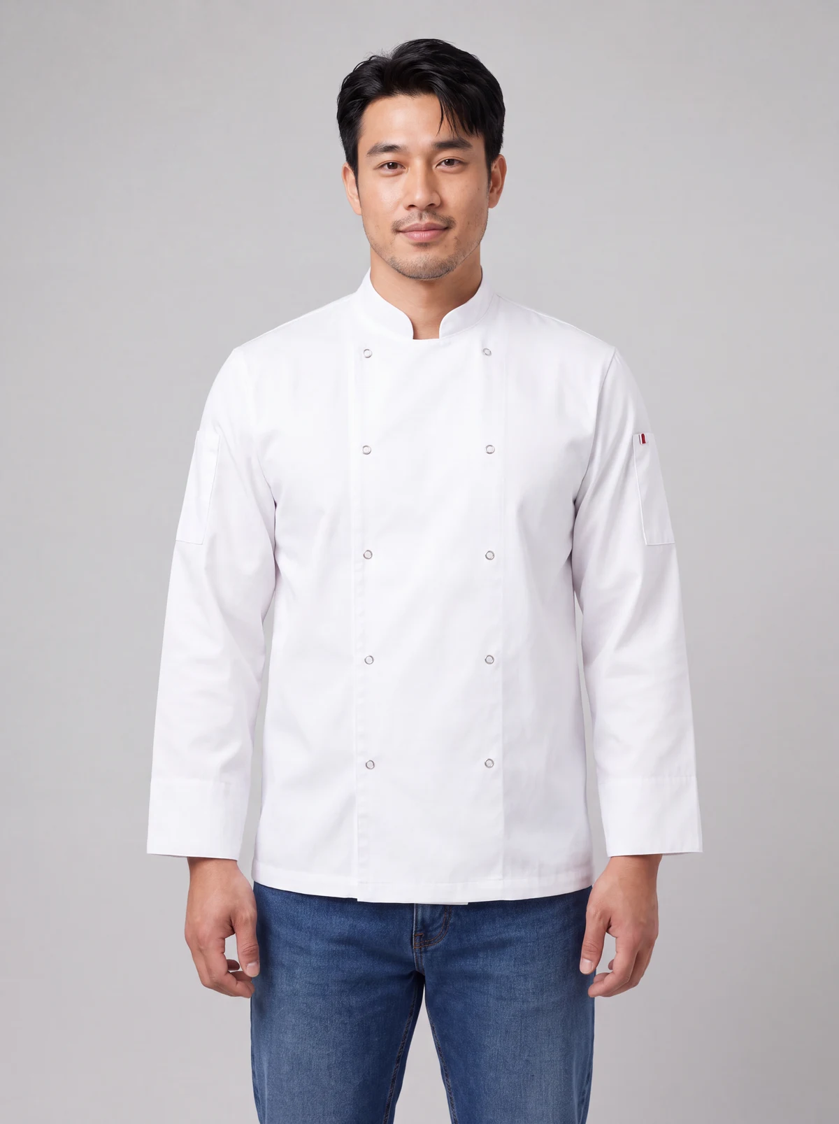 Zest Men's L/S Chef Jacket in White – front view