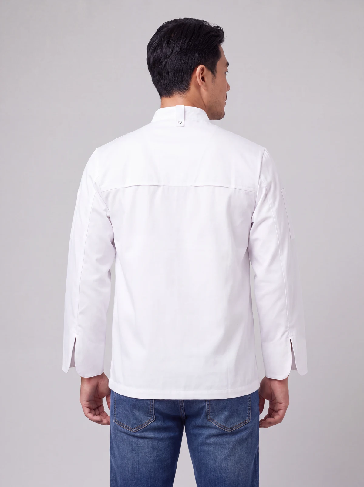 Zest Men's L/S Chef Jacket in White – back view