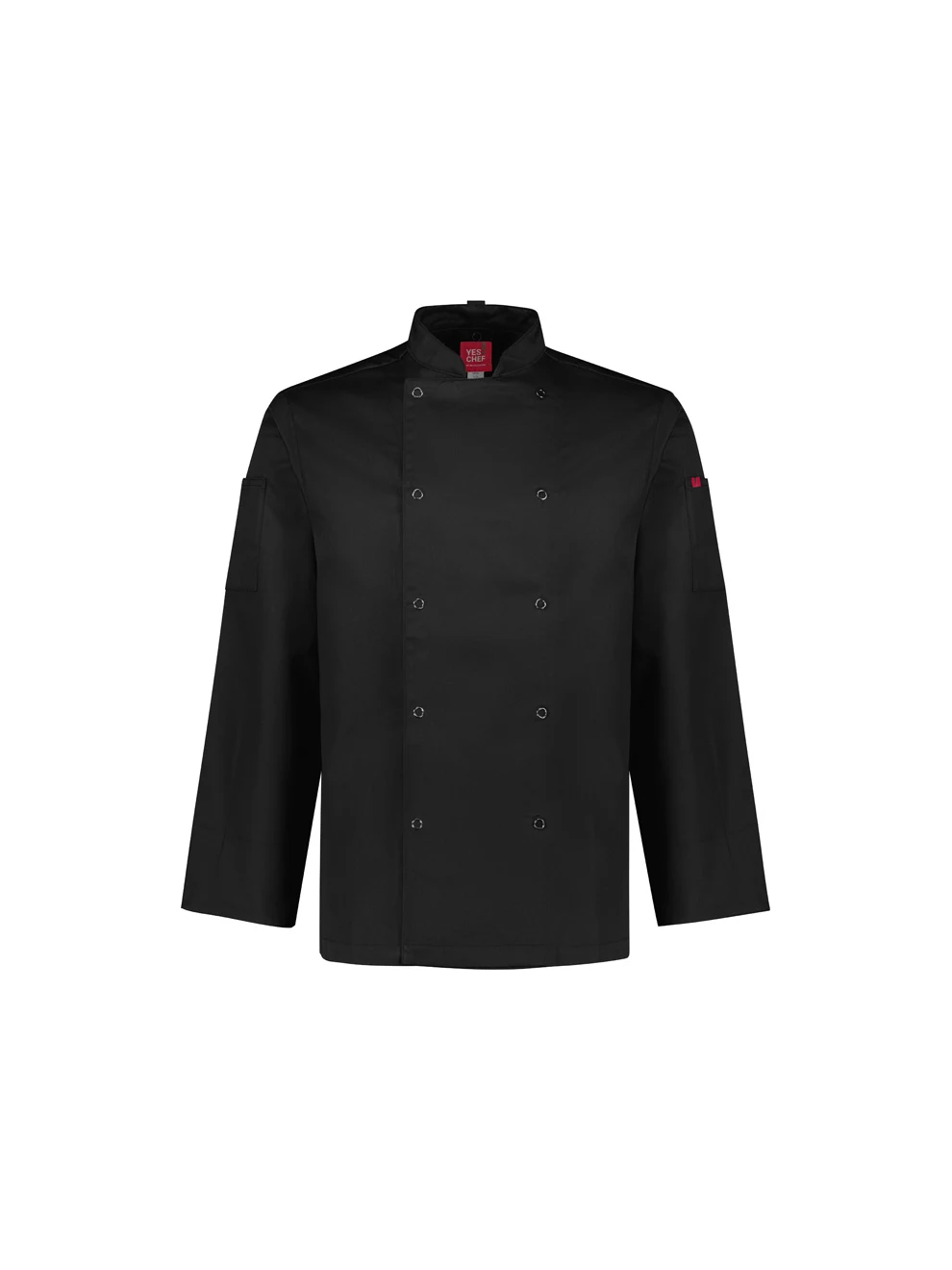 Zest Men's L/S Chef Jacket in Black – front view