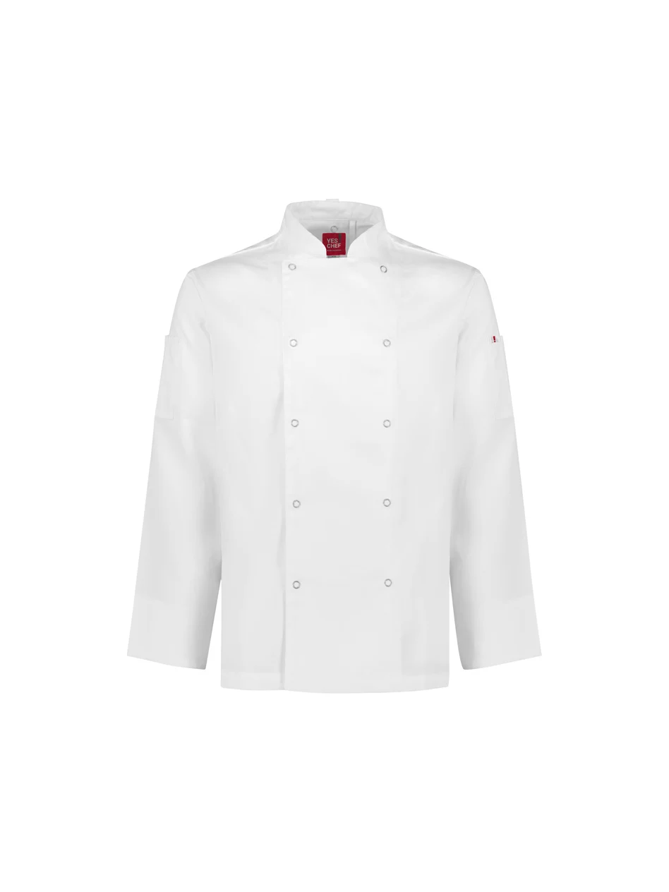 Zest Men's L/S Chef Jacket in White – front view