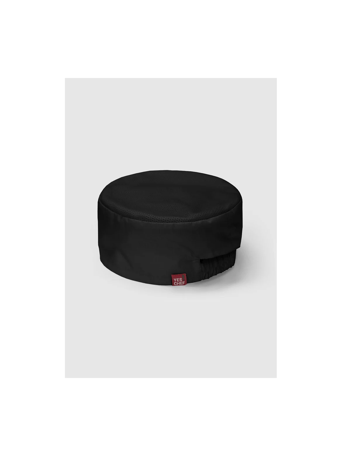 Mesh Flat Top Hat in Black – back view