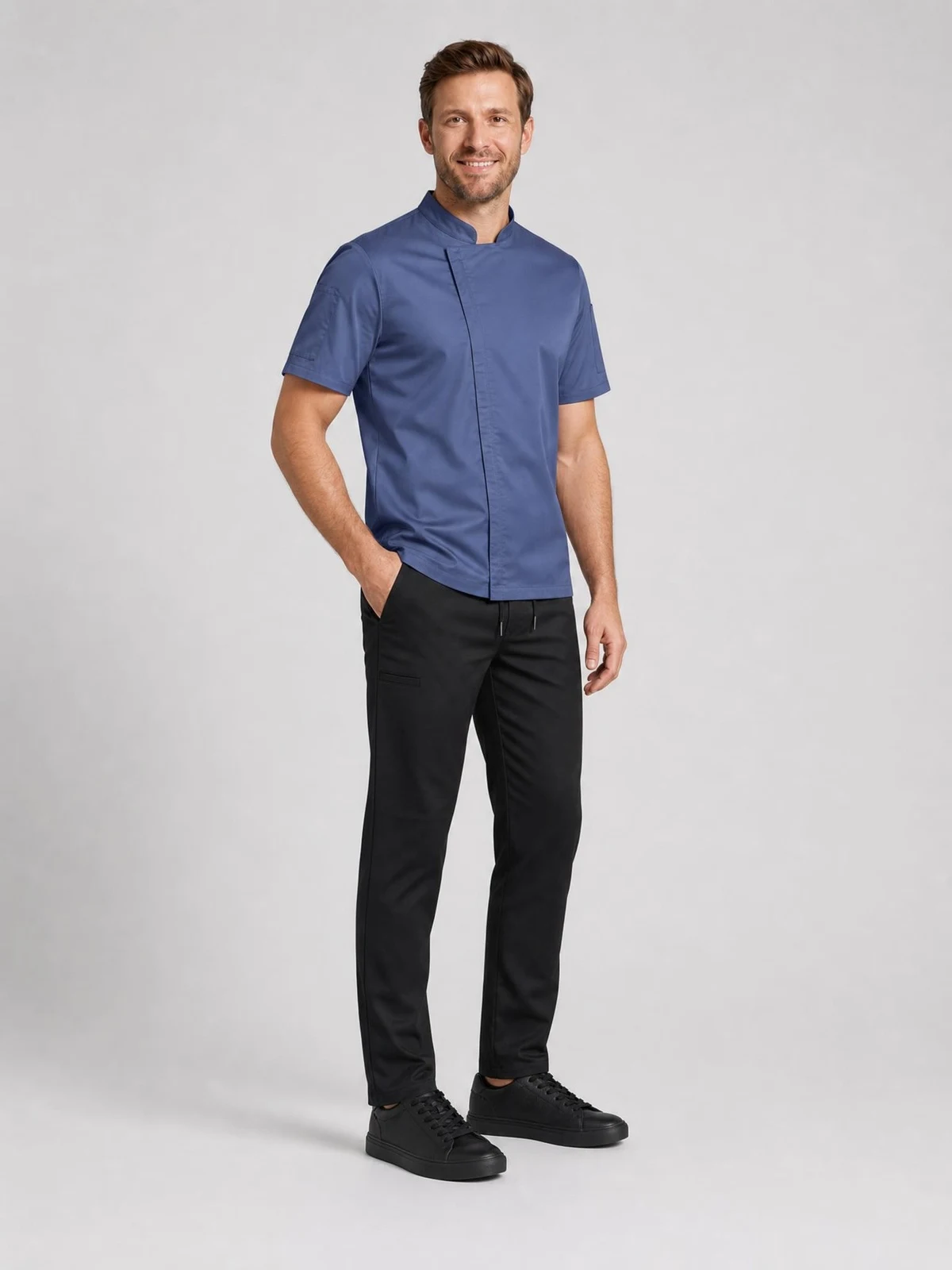 Men's Saffron Chef Flex Pant in Black – side view