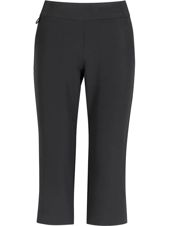 Jane 3/4 Length Stretch Pant in Charcoal – front view