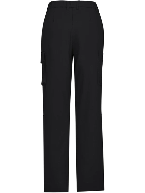 Women's Comfort Waist Cargo Pant in Black – back view