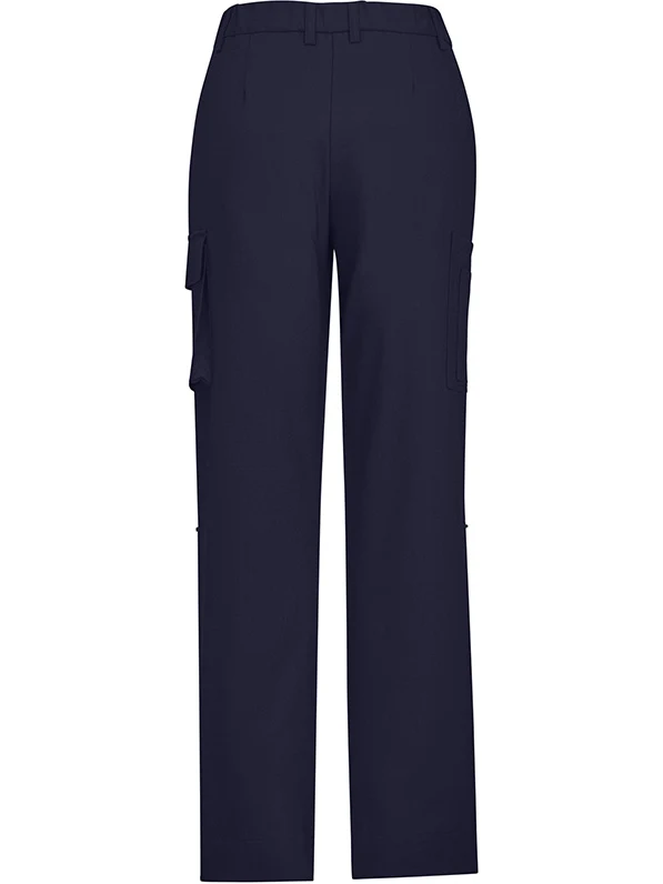 Women's Comfort Waist Cargo Pant in Navy – back view