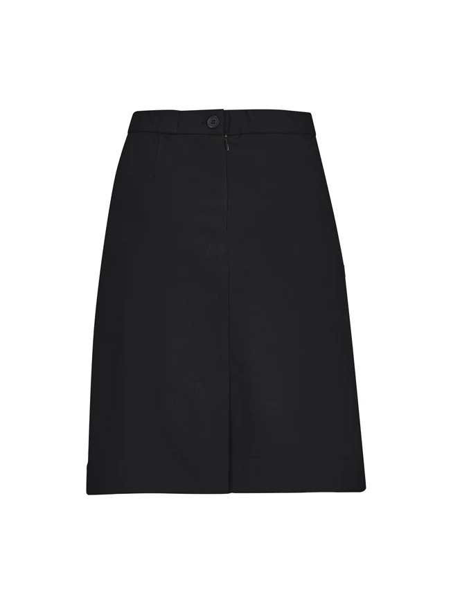 Women's Comfort Waist Cargo Skirt in Black – back view