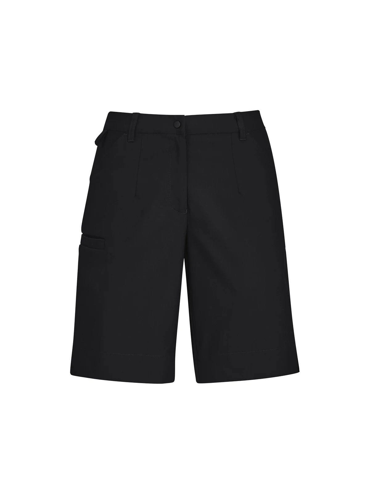 Women's Comfort Waist Cargo Short in Black – front view