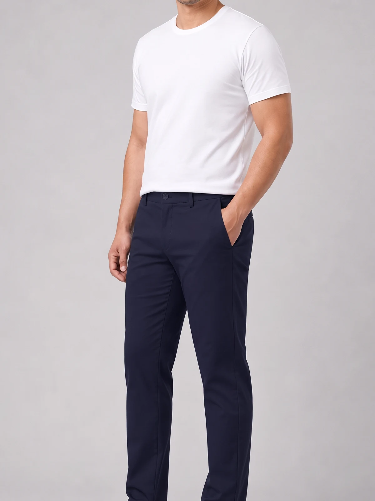 Men's Comfort Waist Flat Front Pant – close-up detail