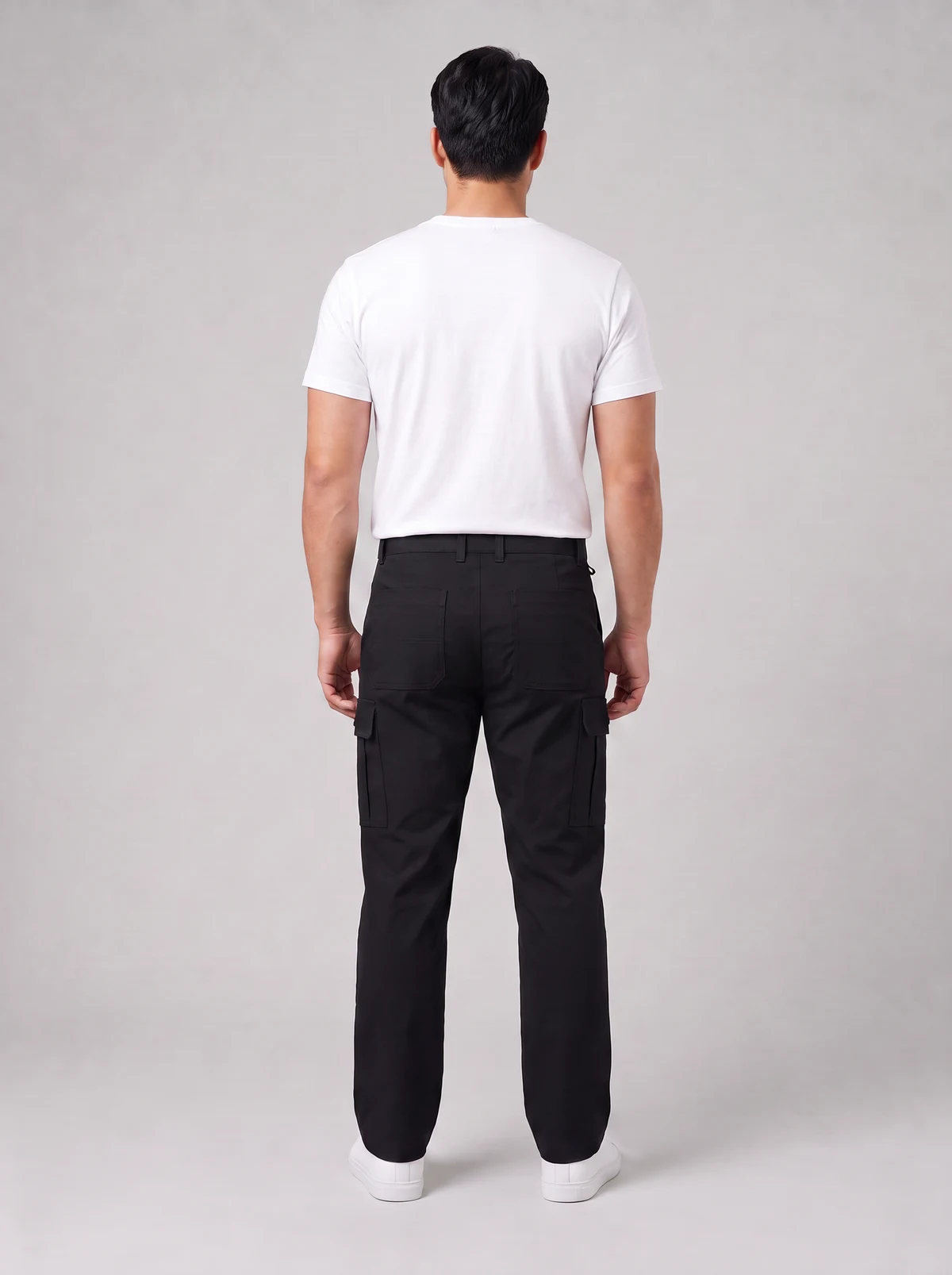 Men's Comfort Waist Cargo Pant in Black – back view