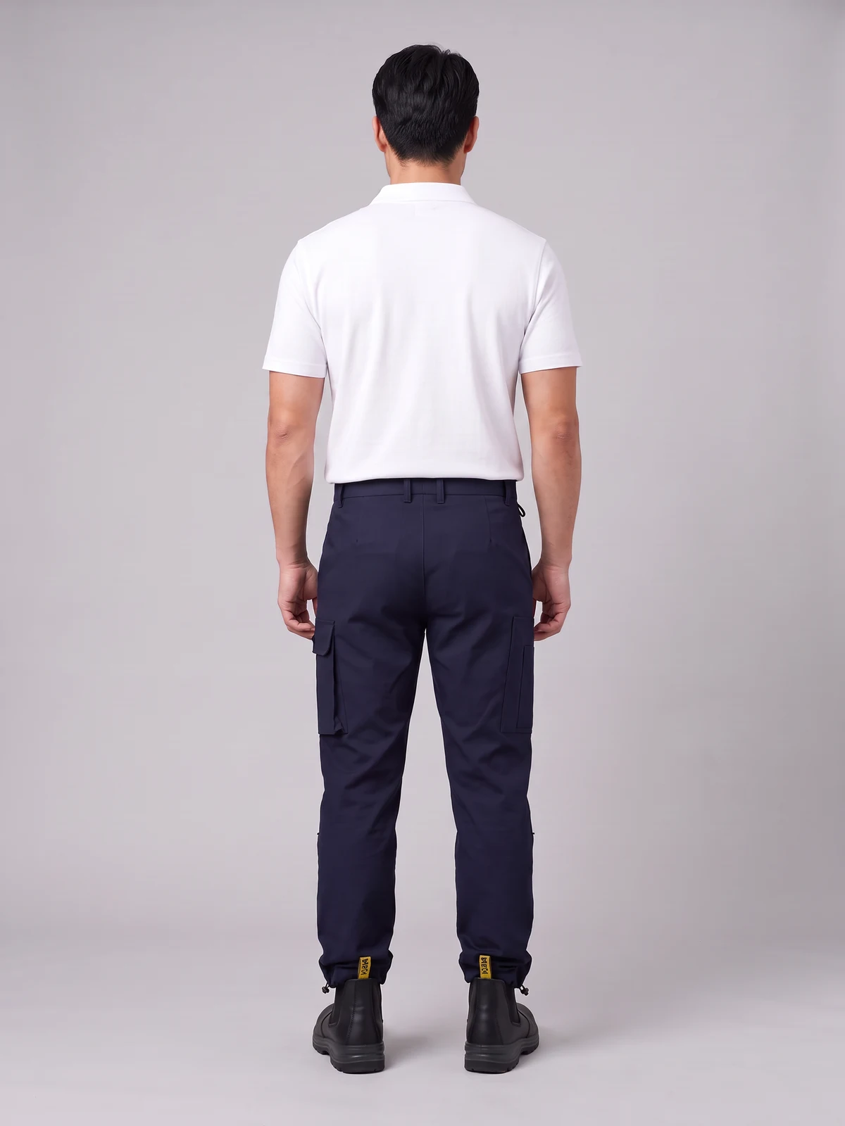 Men's Comfort Waist Cargo Pant in Navy – back view