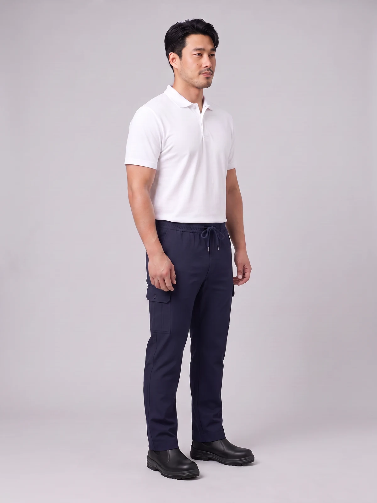 Men's Comfort Waist Cargo Pant in Navy – side view