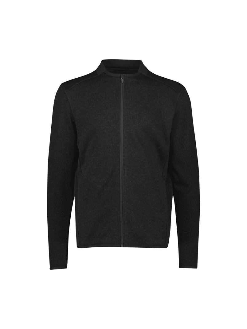 Nova Men's Knit Jacket in Black Marle – front view