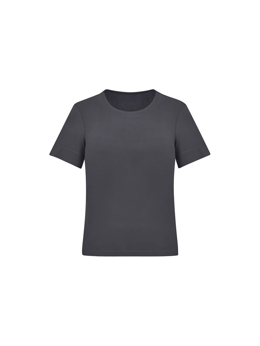 Women's Marley Jersey T-Top in Charcoal – front view
