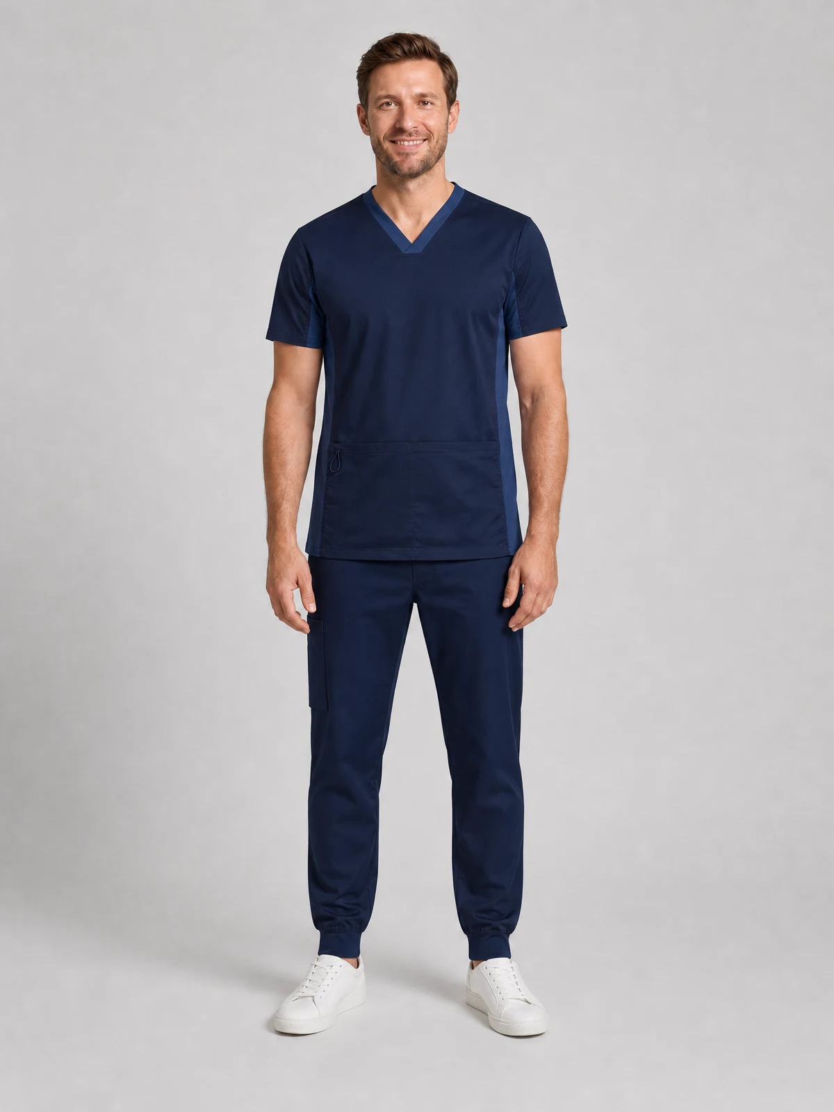 Men's Riley Slim Leg Jogger Scrub Pant in Midnight Navy – front view