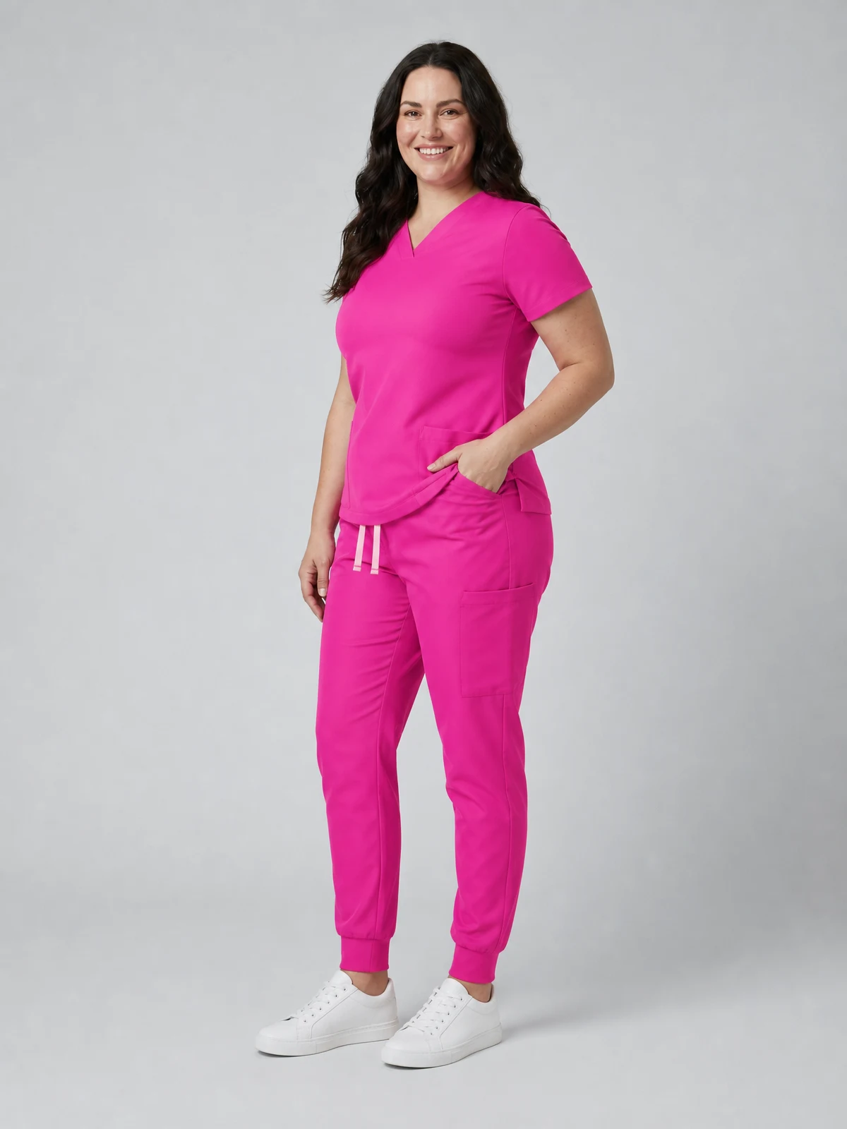 Women's Pink Jogger Scrub Pant in Pink – side view