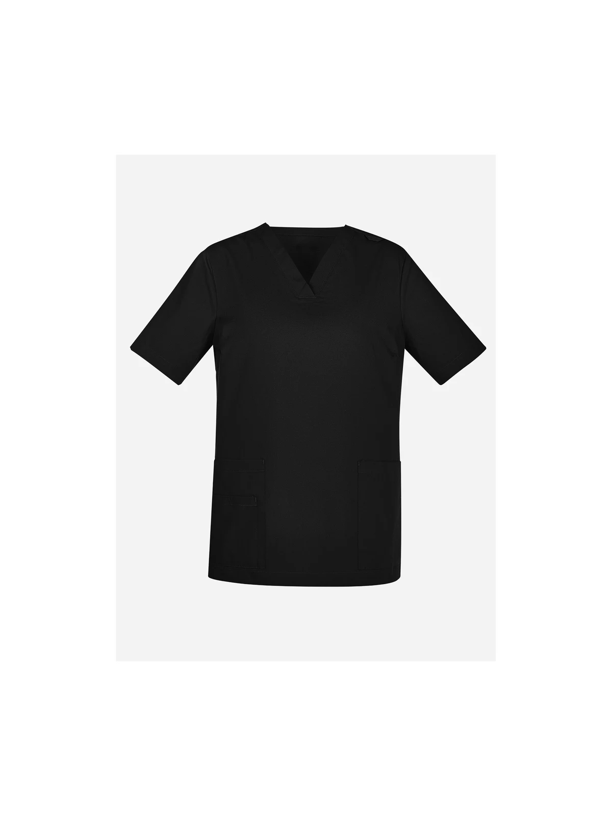 Women's Tokyo Scrub Top in Black – front view