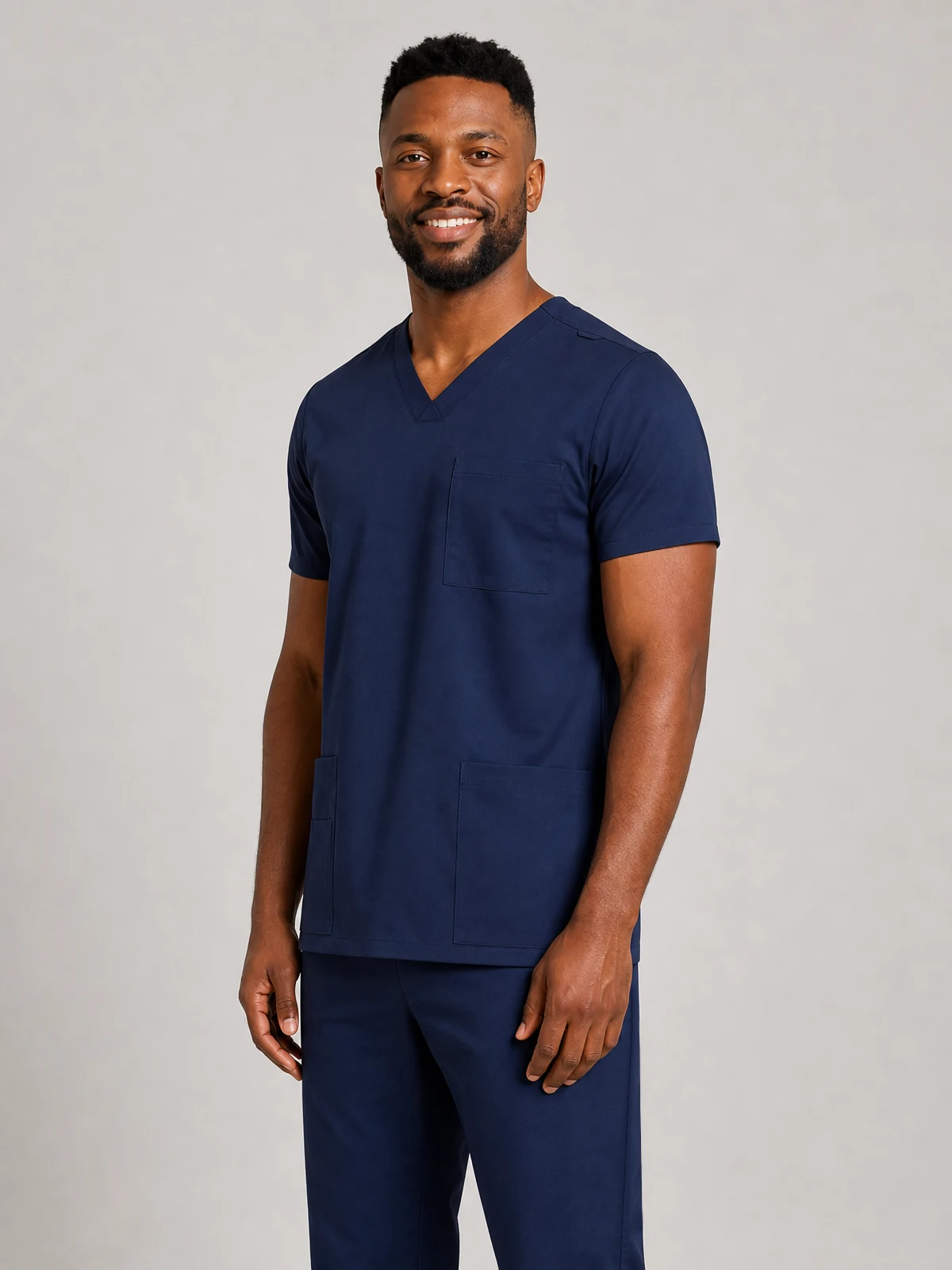 Men's Tokyo Scrub Top in Midnight Navy – side view